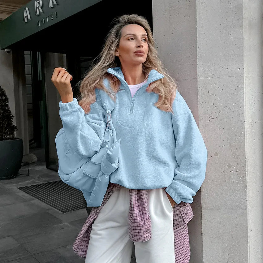 Sweat-shirt à capuche en molleton pour femmes