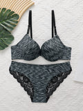 Ensemble de lingerie sexy en dentelle brodée pour femmes