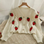 Cardigan en tricot acrylique rose pour femmes