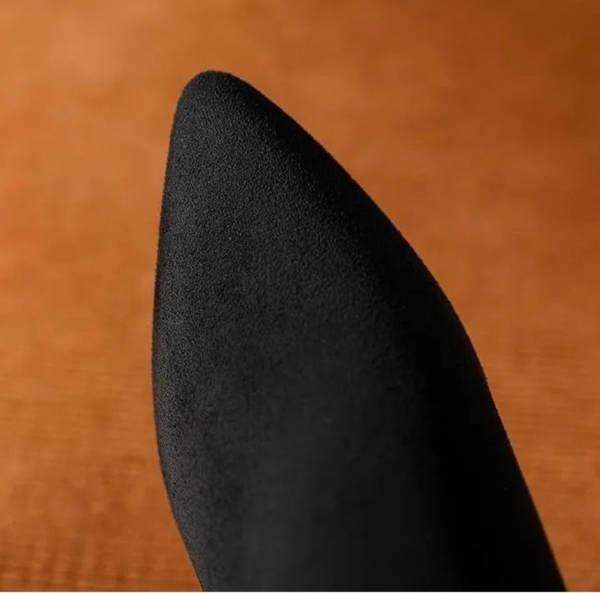 Bottines à talons hauts en velours noir pour femmes