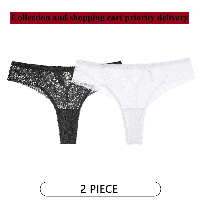String sexy en dentelle brodée pour femmes