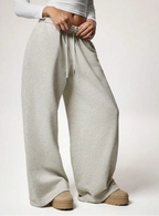 Pantalon large en molleton élastique avec doublure polaire pour femmes