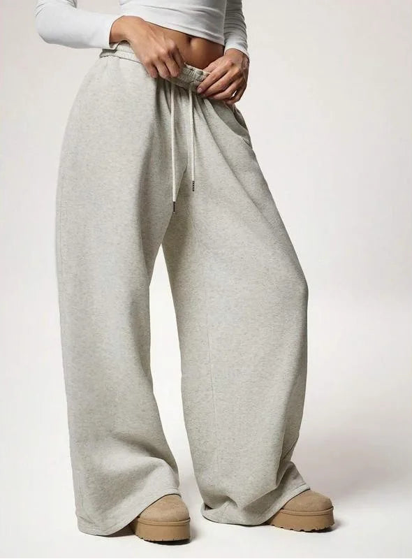 Pantalon large en molleton élastique avec doublure polaire pour femmes