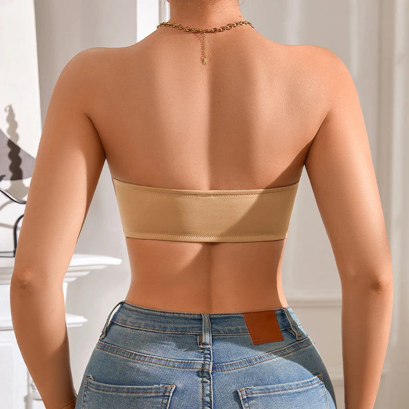 Soutien-gorge sans bretelles amovible rembourré pour femmes