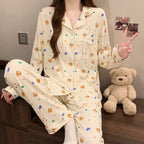 Ensemble de pyjama rose avec nœud papillon pour femmes