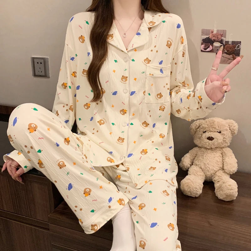 Ensemble de pyjama rose avec nœud papillon pour femmes