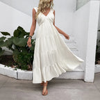 Robes longues blanches bohèmes pour femmes