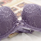 Ensemble soutien-gorge push-up et culotte brodés en dentelle pour femmes