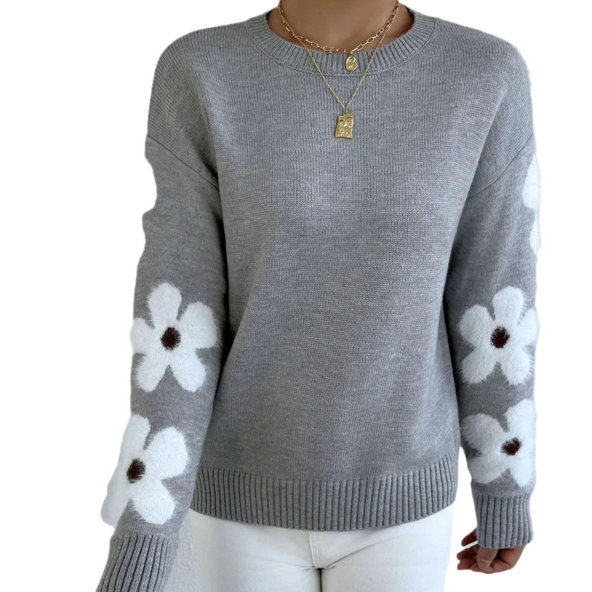Pull en maille à manches longues pour femmes