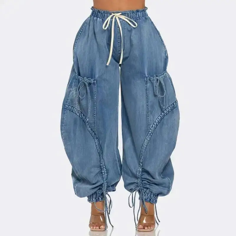 Jean taille haute élastique pour femmes