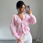 Pull tricoté à manches longues pour femmes