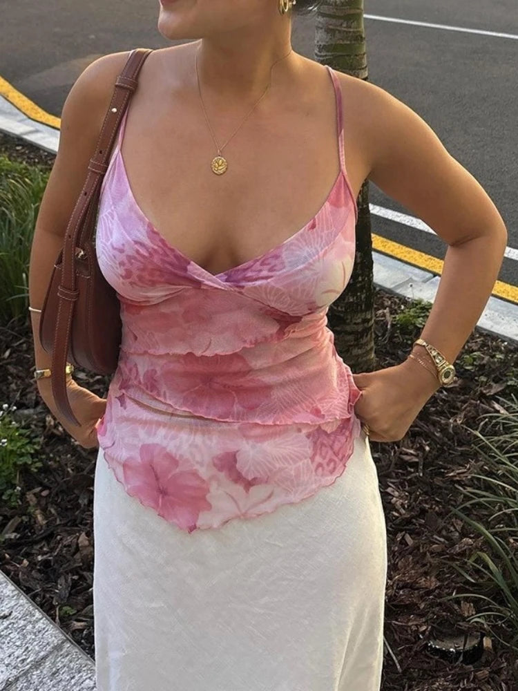 Hauts Sexy à imprimé Floral pour femmes
