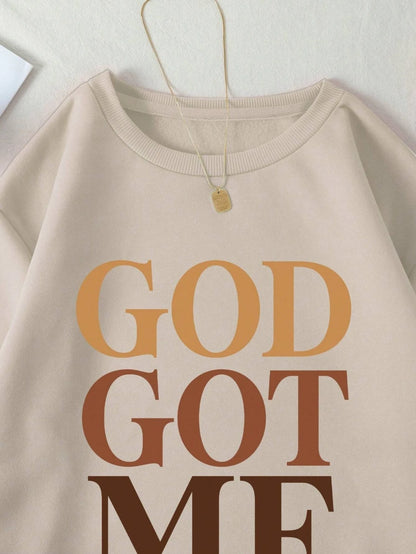 Sweat-Shirt Col Rond Femme – Imprimé God Got Me