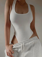 Body sans manches en maille, sexy et moulant pour femmes