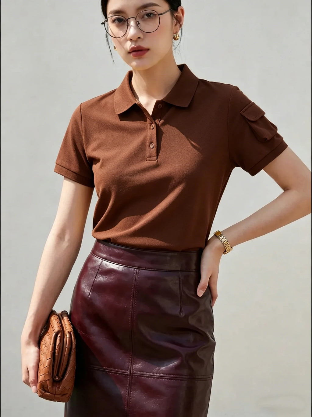 Chemises polo unies d'été pour femmes