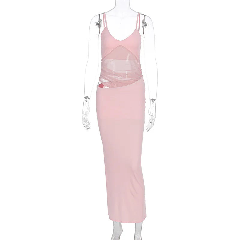 Robe Longue Sirène Femme – Maille Transparente