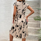 Robe mi-longue imprimée ample pour femmes