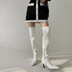 Bottes longues en cuir verni brillant pour femmes