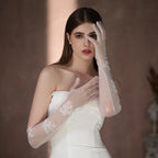 Gants en tulle avec perles pour femmes