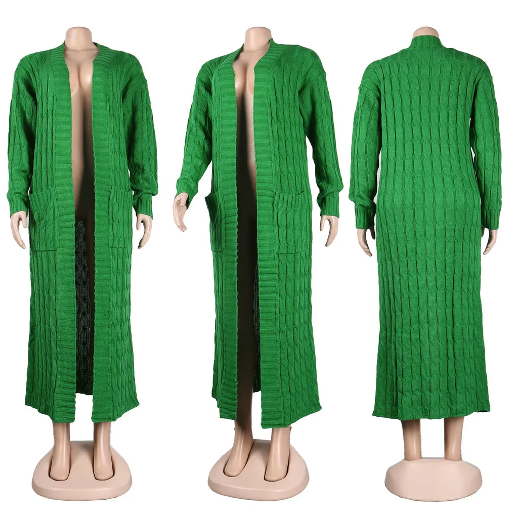 Cardigan long et torsadé pour femmes
