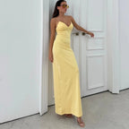 Robe en tricot jaune pour femmes