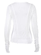 T-Shirt à manches longues et col rond pour femmes