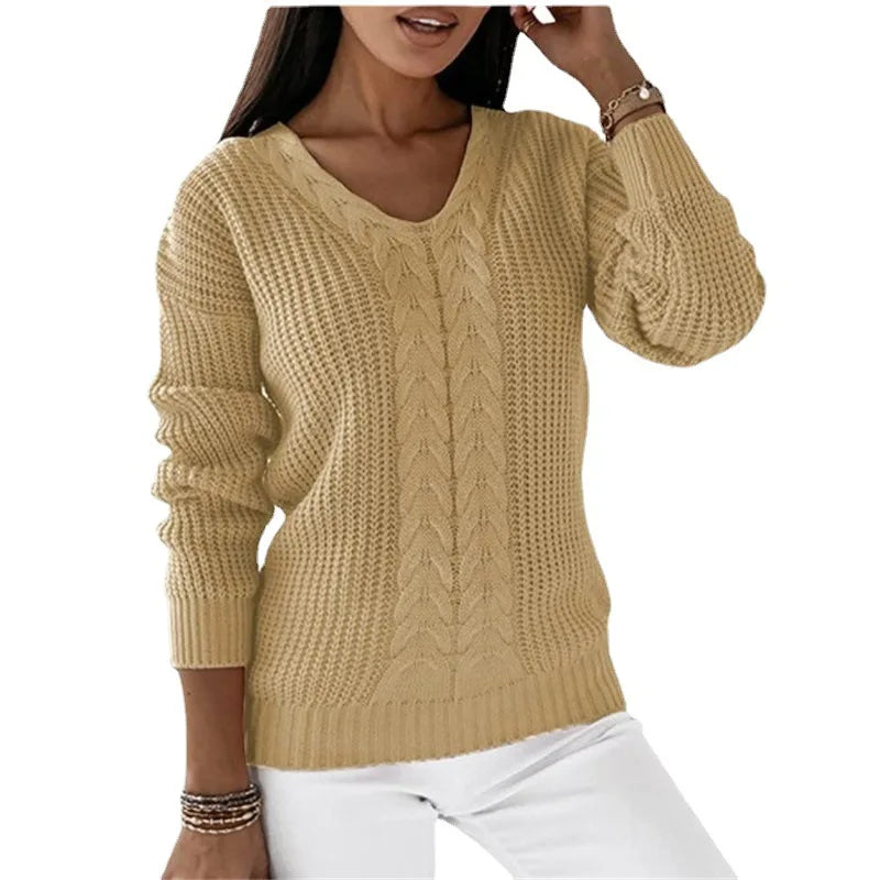 Pull ample en maille et manches longues pour femmes