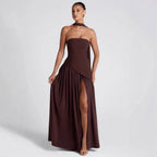Robe longue tube fendue à la taille haute, pour femmes