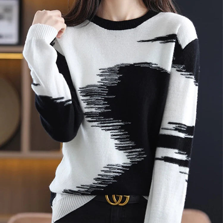 Pull chandails cravate et col rond pour femmes