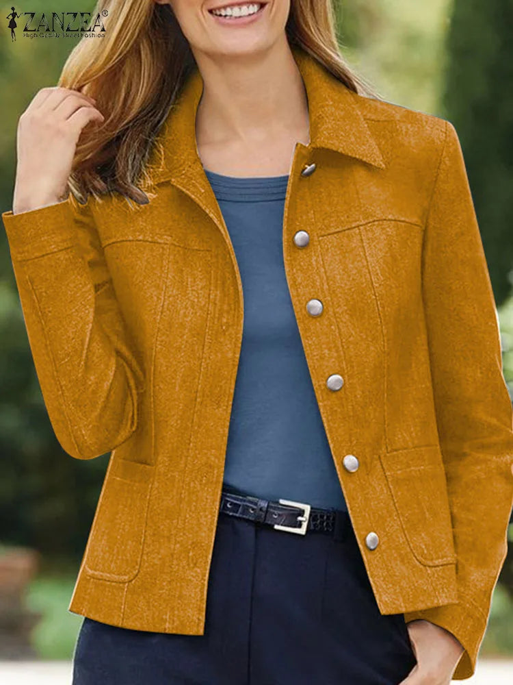 Veste en jean à manches longues pour femmes