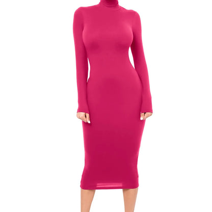 Robe Col Roulé Femme – Manches Longues