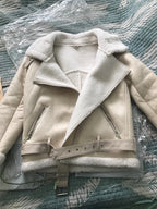 Manteaux d'hiver en faux cuir et fourrure de mouton pour femmes