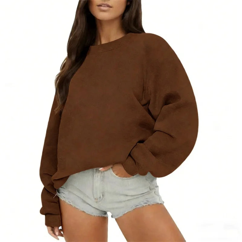 Pull décontracté couleur unie pour femmes