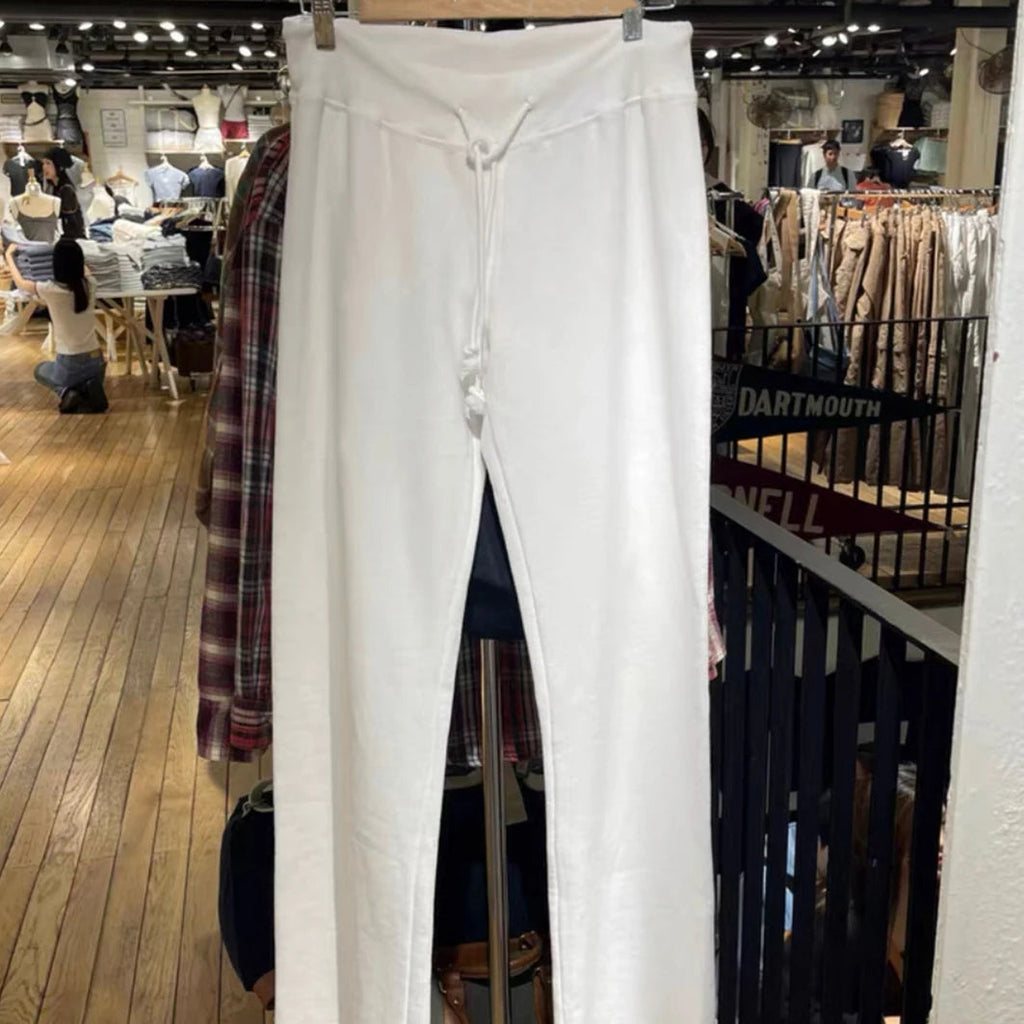Pantalon de survêtement taille haute à ourlet brut pour femmes