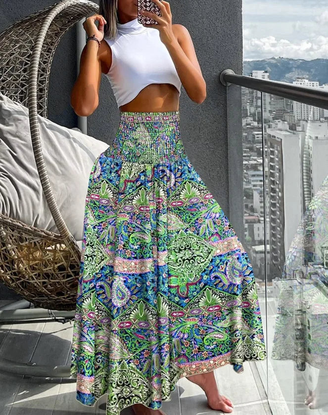 Jupe longue taille haute pour femmes