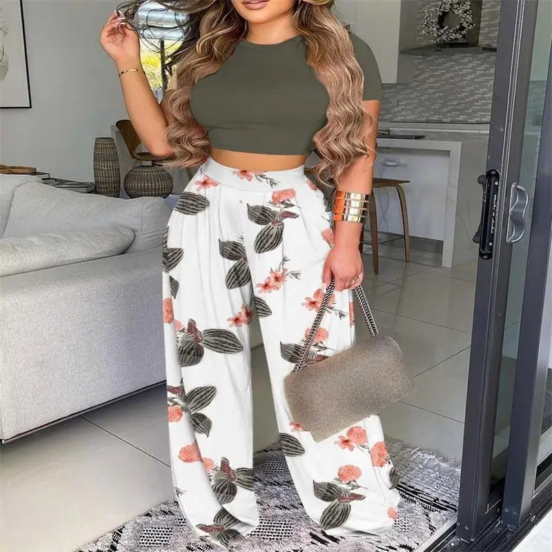 Ensemble deux pièces élégant pantalon long et tailleur léger pour femmes