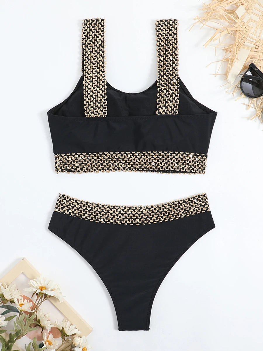 Maillots de bain unis deux pièces pour femmes