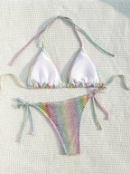Maillot de bain deux pièces coloré pour femmes
