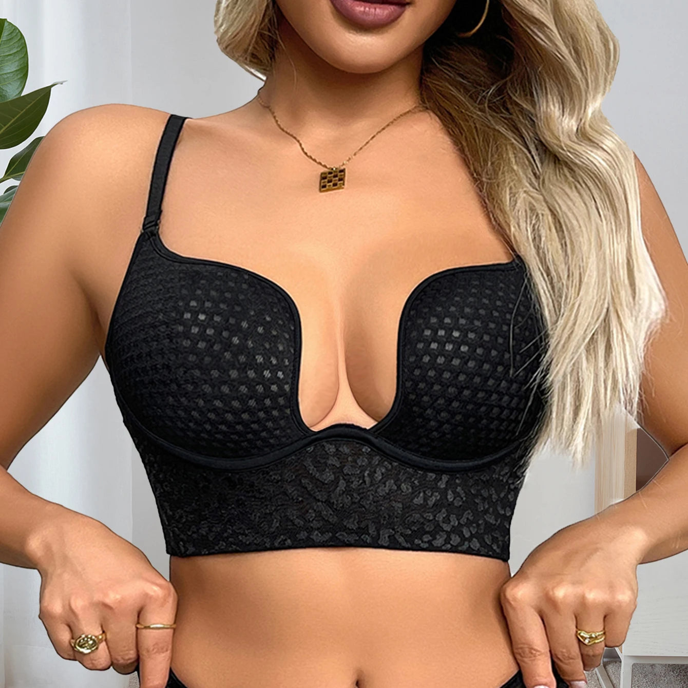 Soutien-gorge dos nu en U avec design croisé pour femmes
