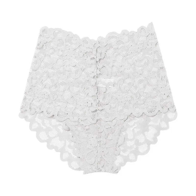Culottes taille haute en dentelle transparente pour femmes