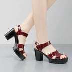 Sandales en cuir véritable pour femmes