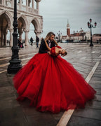 Robe de mariée romantique rouge pour femmes