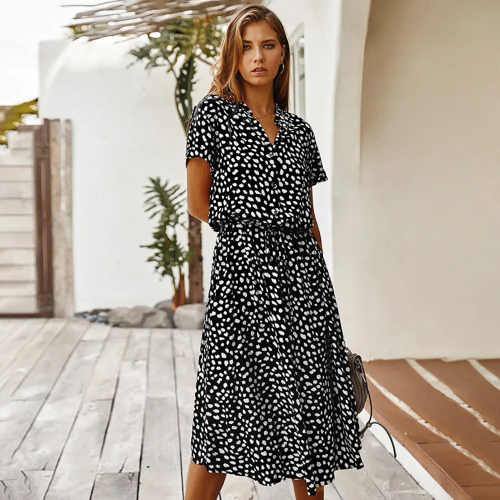 Robe longue à imprimé floral pour femmes