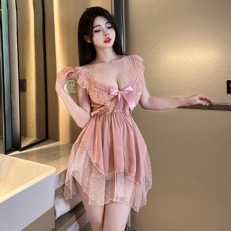 Robe en dentelle amincissante à la taille pour femme