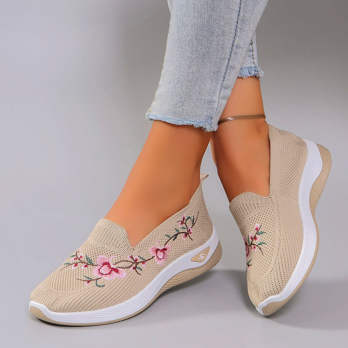 Chaussures plates d'été en maille respirante pour femmes