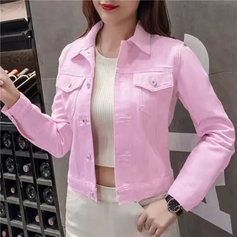 Veste en jean courte décontractée pour femmes