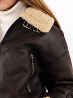 Manteau en fausse fourrure d'agneau pour femmes