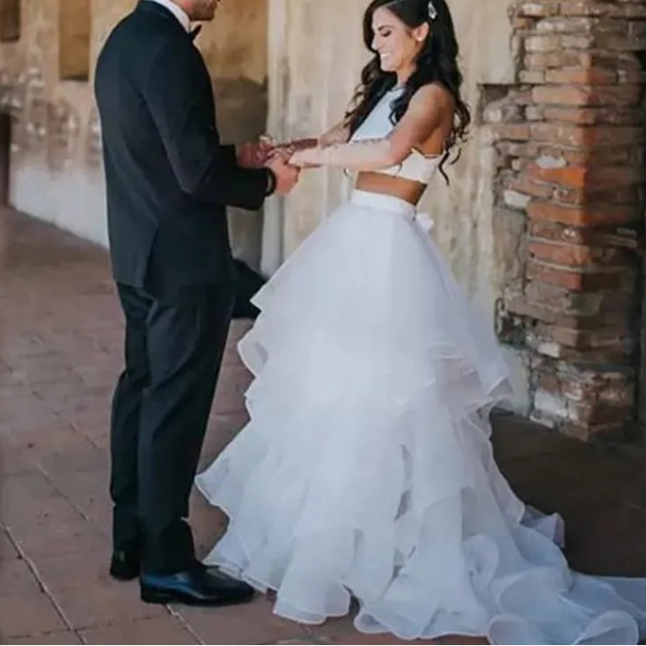 Robe de mariée bohème élégante en forme de A pour femmes