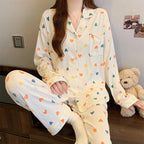 Ensemble de pyjama rose avec nœud papillon pour femmes