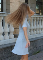 Robe mini en maille ajourée pour femmes